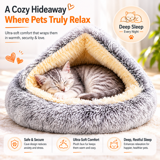 Calming Pet Cave Bed