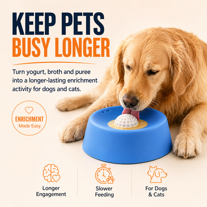 Slow Feeder Lick Bowl For Dogs & Cats