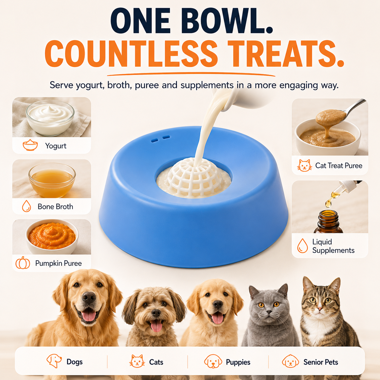 Slow Feeder Lick Bowl For Dogs & Cats