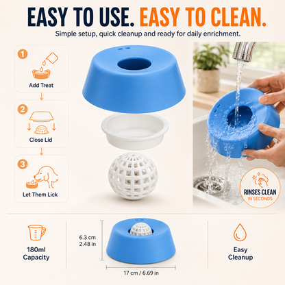 Slow Feeder Lick Bowl For Dogs & Cats
