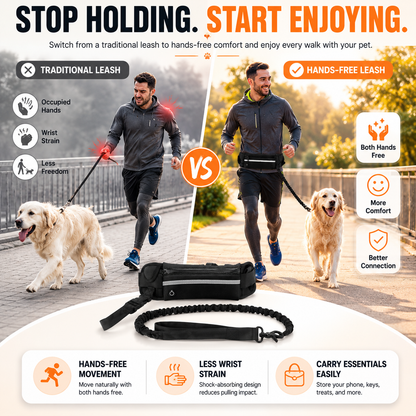 Hands-Free Dog Walking Leash Belt