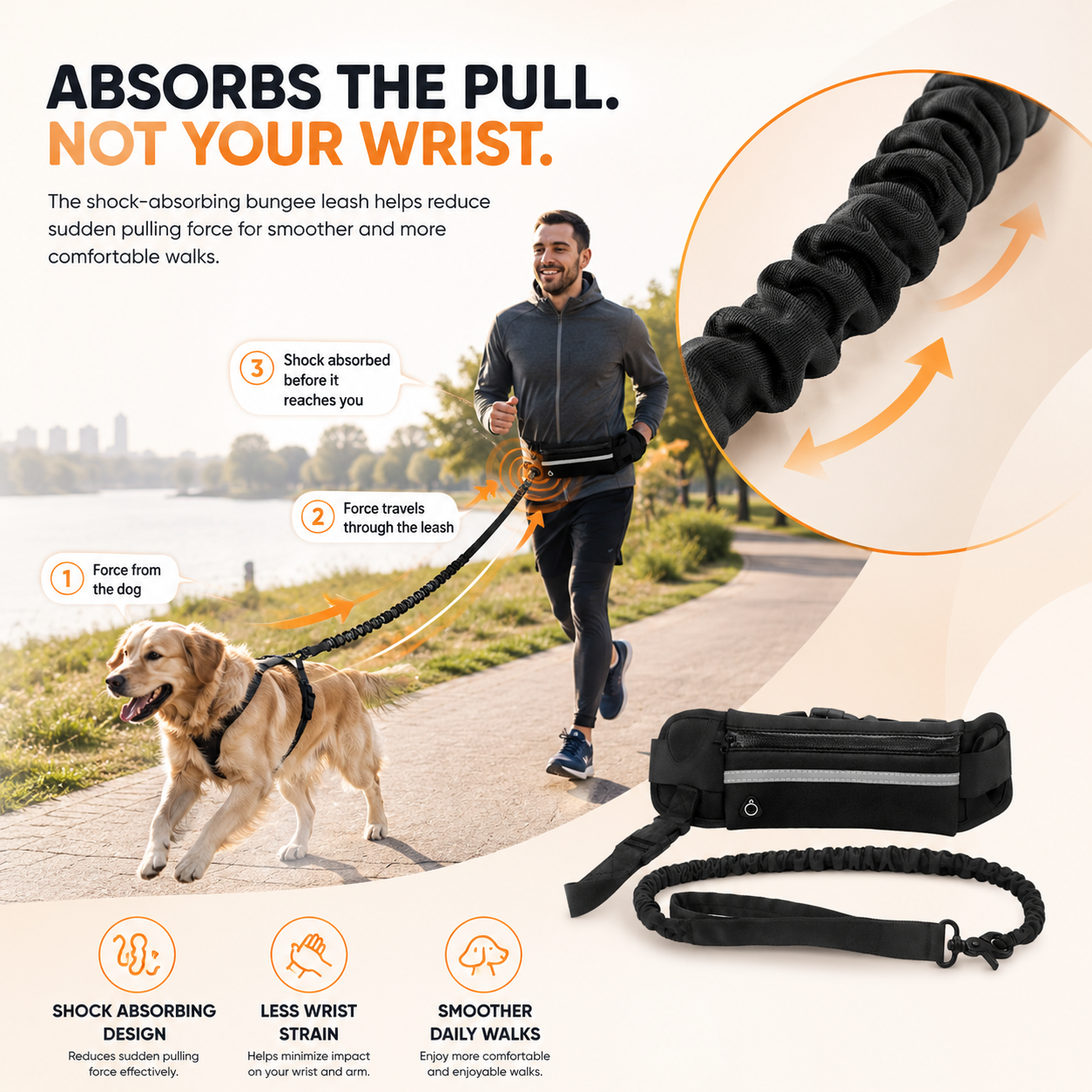 Hands-Free Dog Walking Leash Belt
